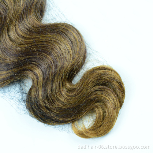 Adorable Premium Soft Synthetic Hair Bundles 100g,Piano Color 4/27 Body Wave Double Weft Heat Resistant Fiber Hair Weave 20 Inch